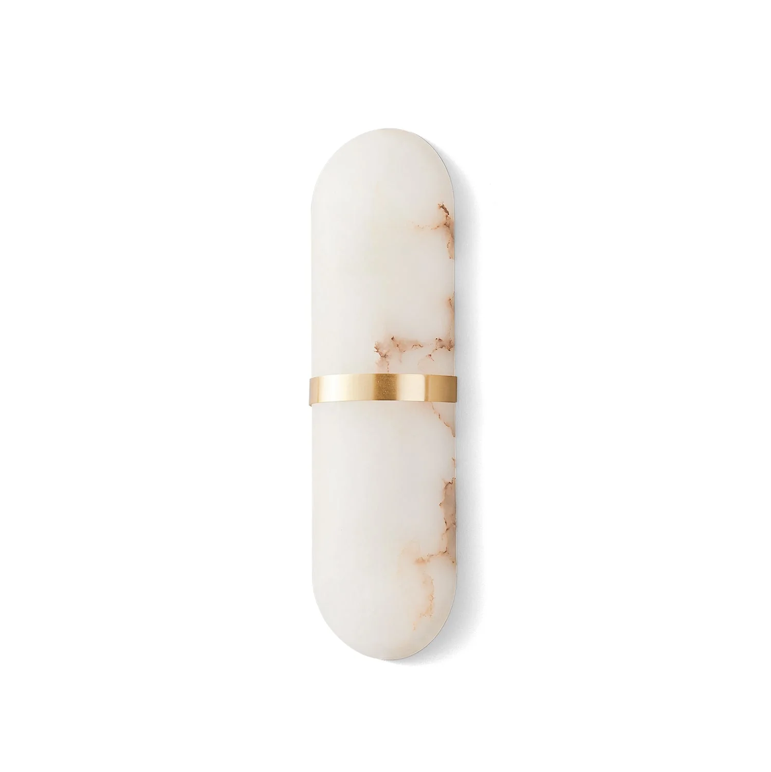 Alabaster Pill Wall Light - ∅ 4.7″ x H 15.7″ / Black & Warm Light / Set Of 2