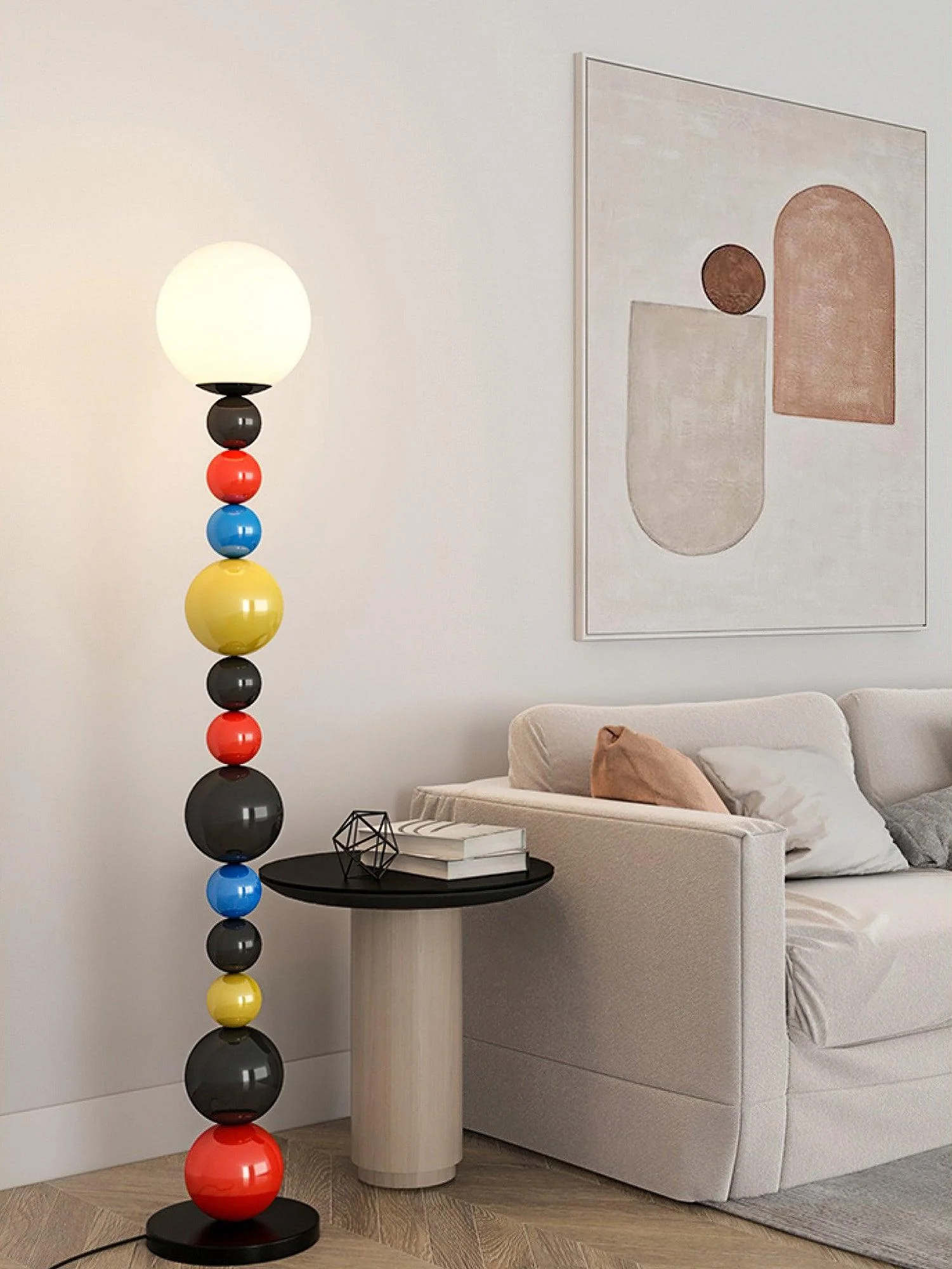 Colorful Round Ball Floor Lamp - ∅ 9.8″ x H 63″ / Dia 25cm x H 160cm / Green / AU plug