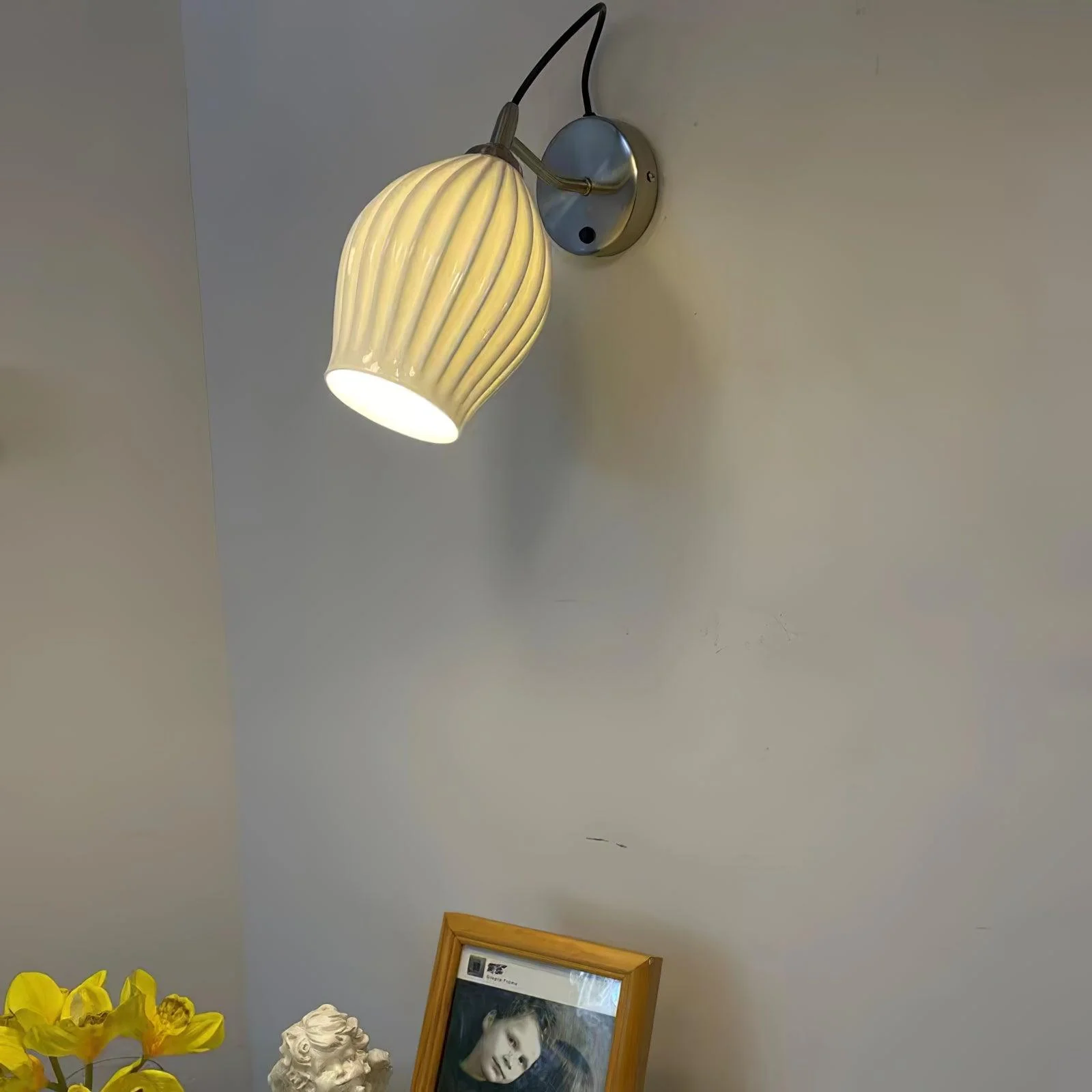 Ceramic Ribbed Wall light - Set of 2 / Copper
