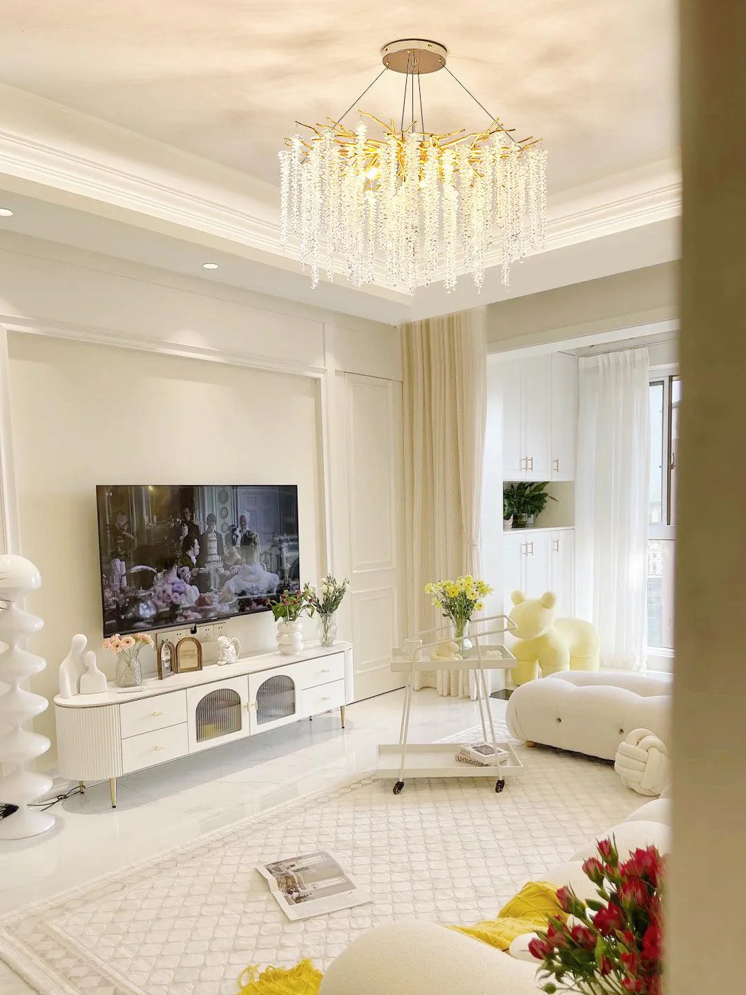 Люстра Albero Crystal - 14 подвесов ∅100см x 40см, золотой, стекло