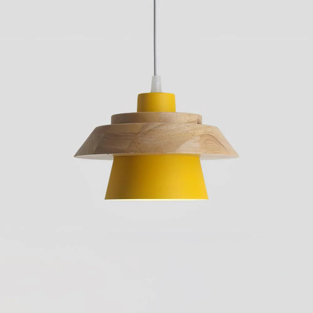 Подвесной светильник Stone Wood - ∅19см х 13см, черный