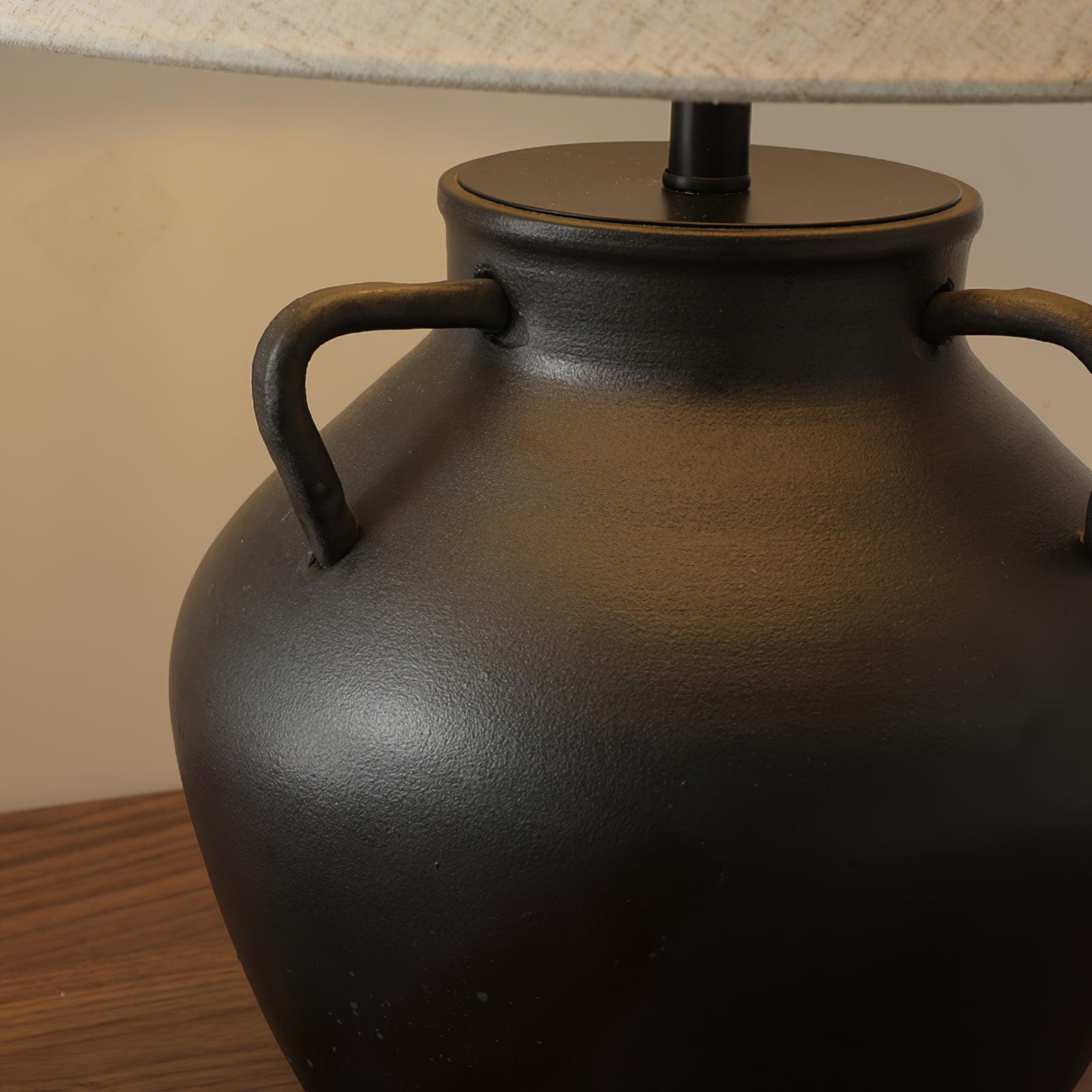 Old Wine Pot Table Lamp - ∅ 15.7″ x H 18.1″ / Dia 40cm x H 46cm / Black / US plug