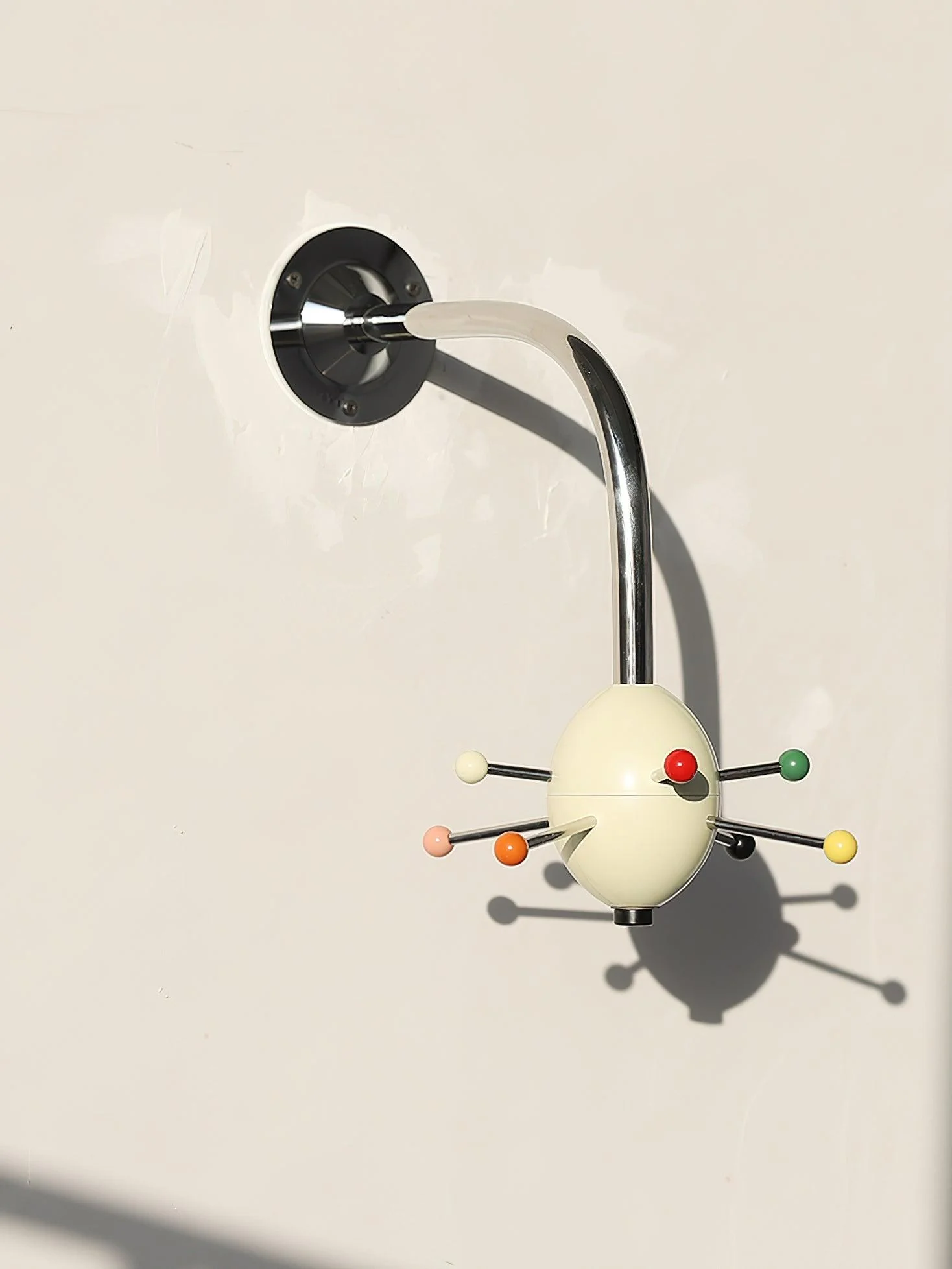 Sputnik Coat Rack - Set of 2 / Chrome＆Beige