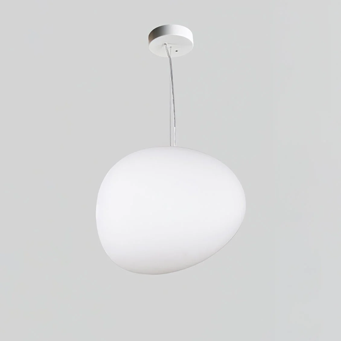 Подвесной светильник Gregg Stone Shape Glass - ∅23см x 16см, белый, теплый свет