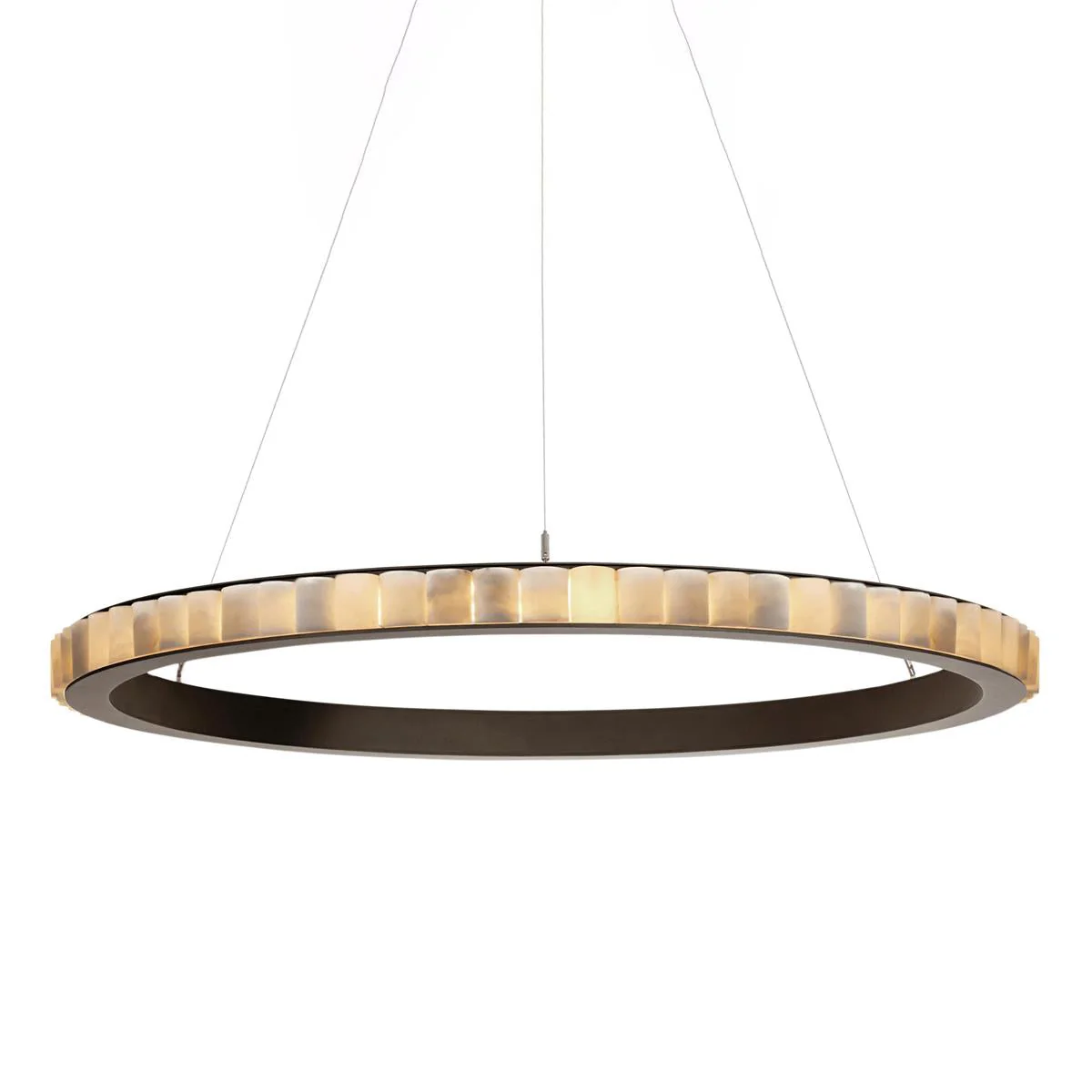 Люстра Alabaster Avalon Halo - ∅60см x 8см, черный, теплый свет