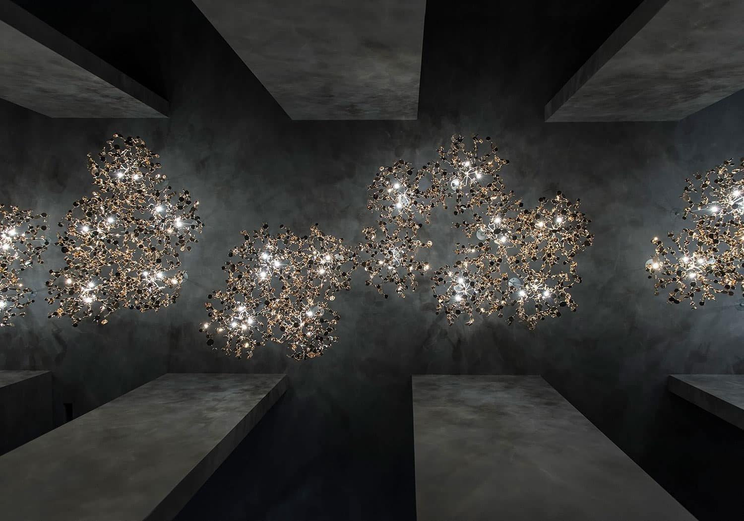 Подвесной светильник Luminex - длинное крепление, 3 подвеса 80см x 200см, нержавеющая сталь