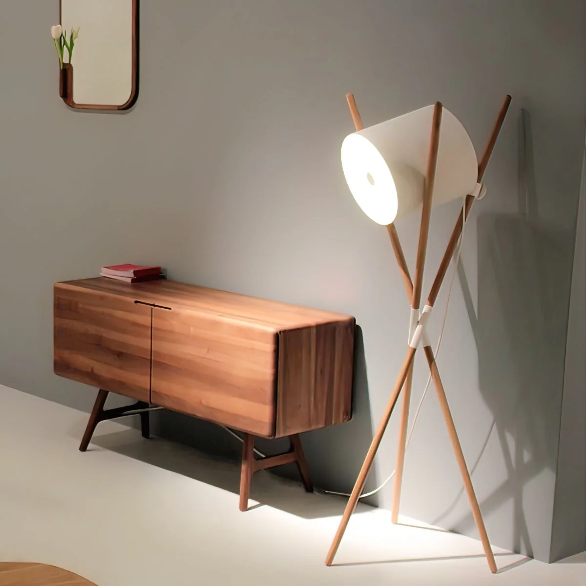 Торшер Shift Lamp - ∅58см x 173см, черный, дерево