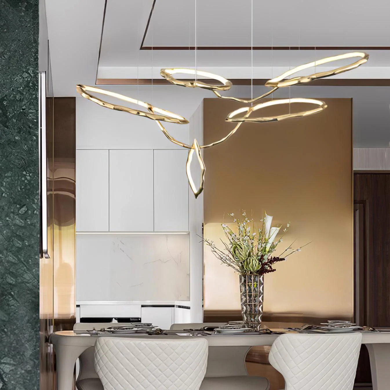 Люстра Cloud Rings Series Brass - ∅823см x 244см x 138см, золотой, белый, теплый свет