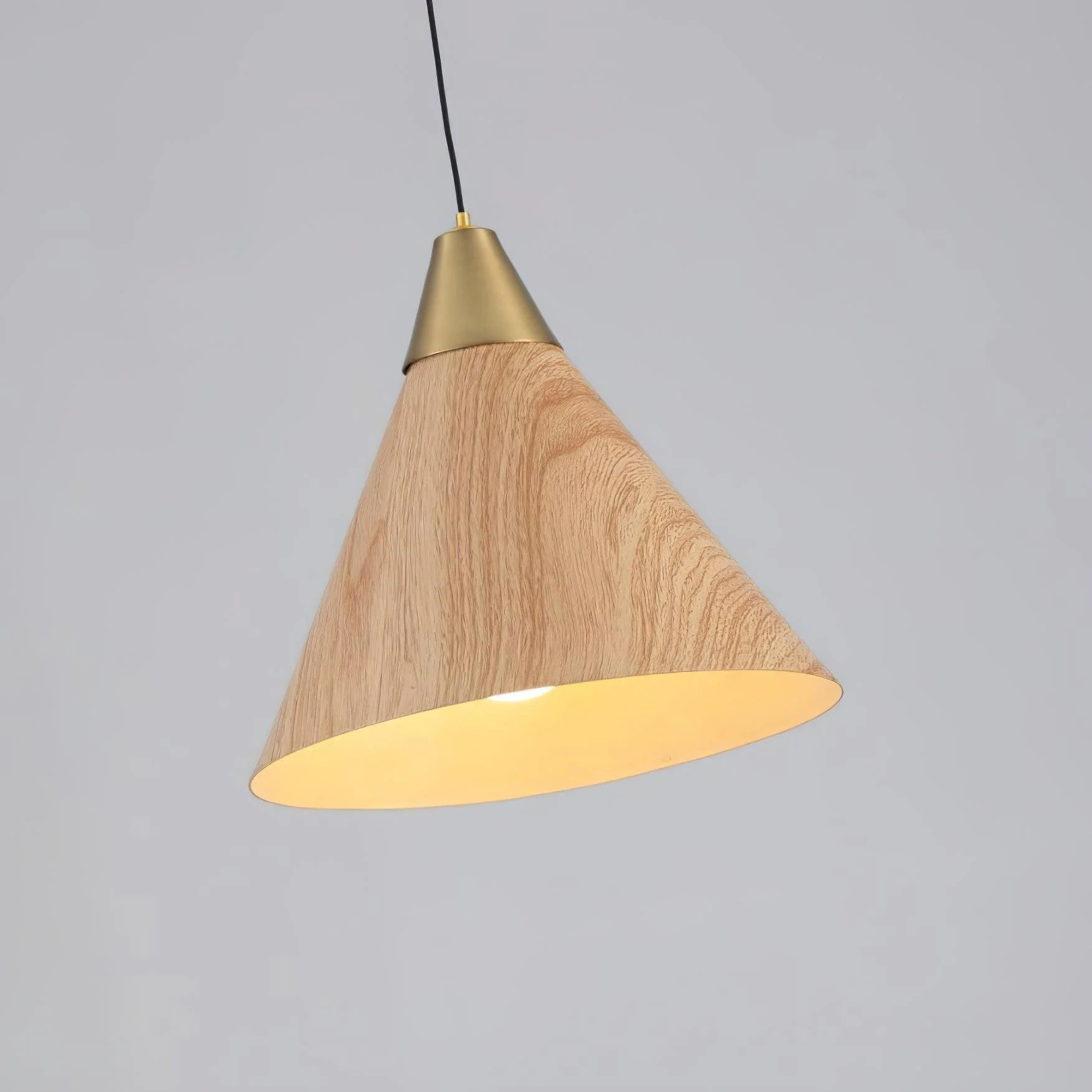 Подвесной светильник Timeless Grain - модель B, ∅15см x 13см, орех, теплый свет