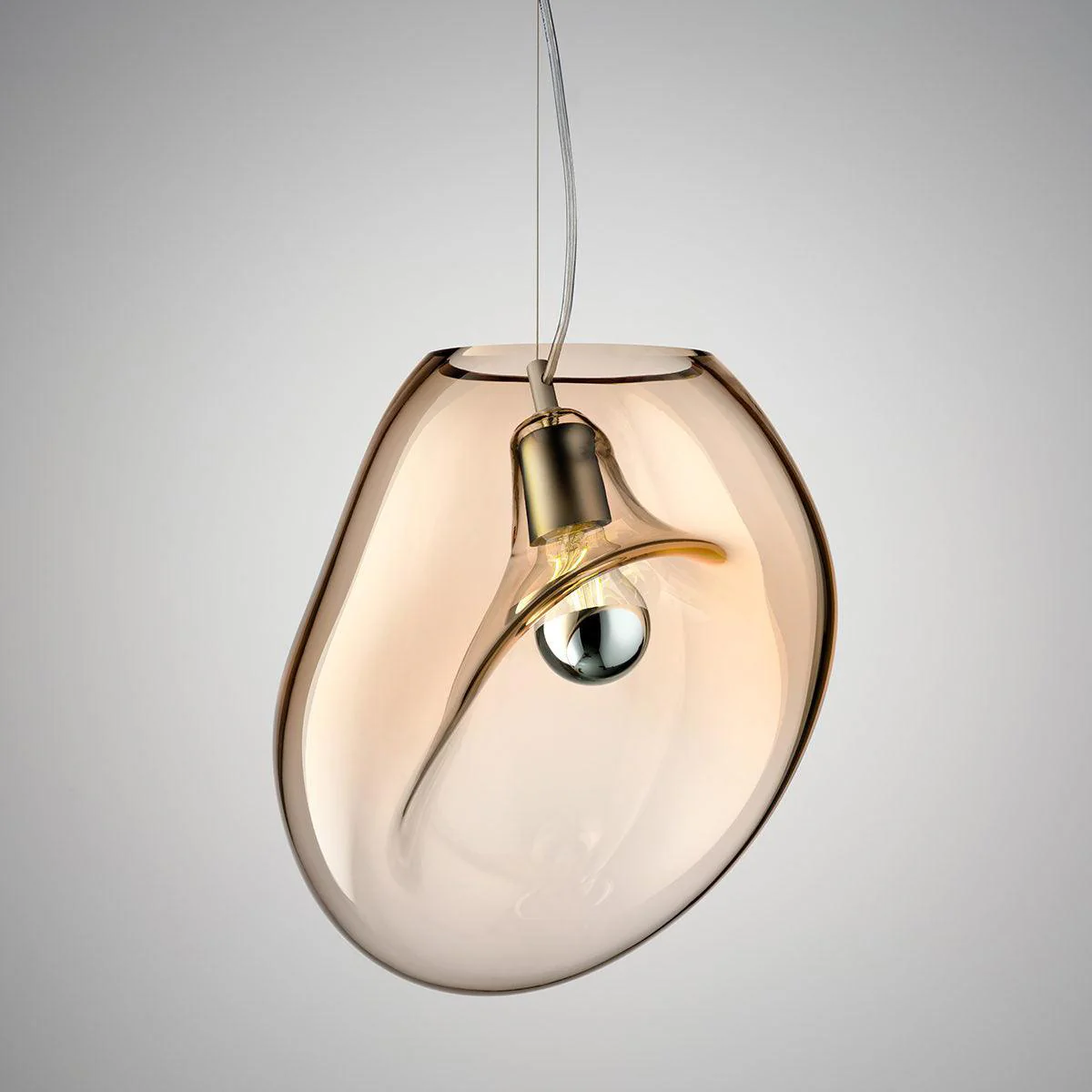 Подвесной светильник Suspended Water Drop - ∅30см x 150см, коньячный