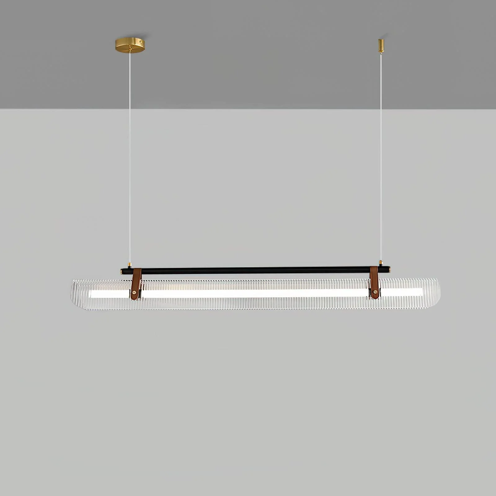 Люстра Acrylic Linear - 100см x 10см x 16см, золотой, черный, прозрачный, холодный свет