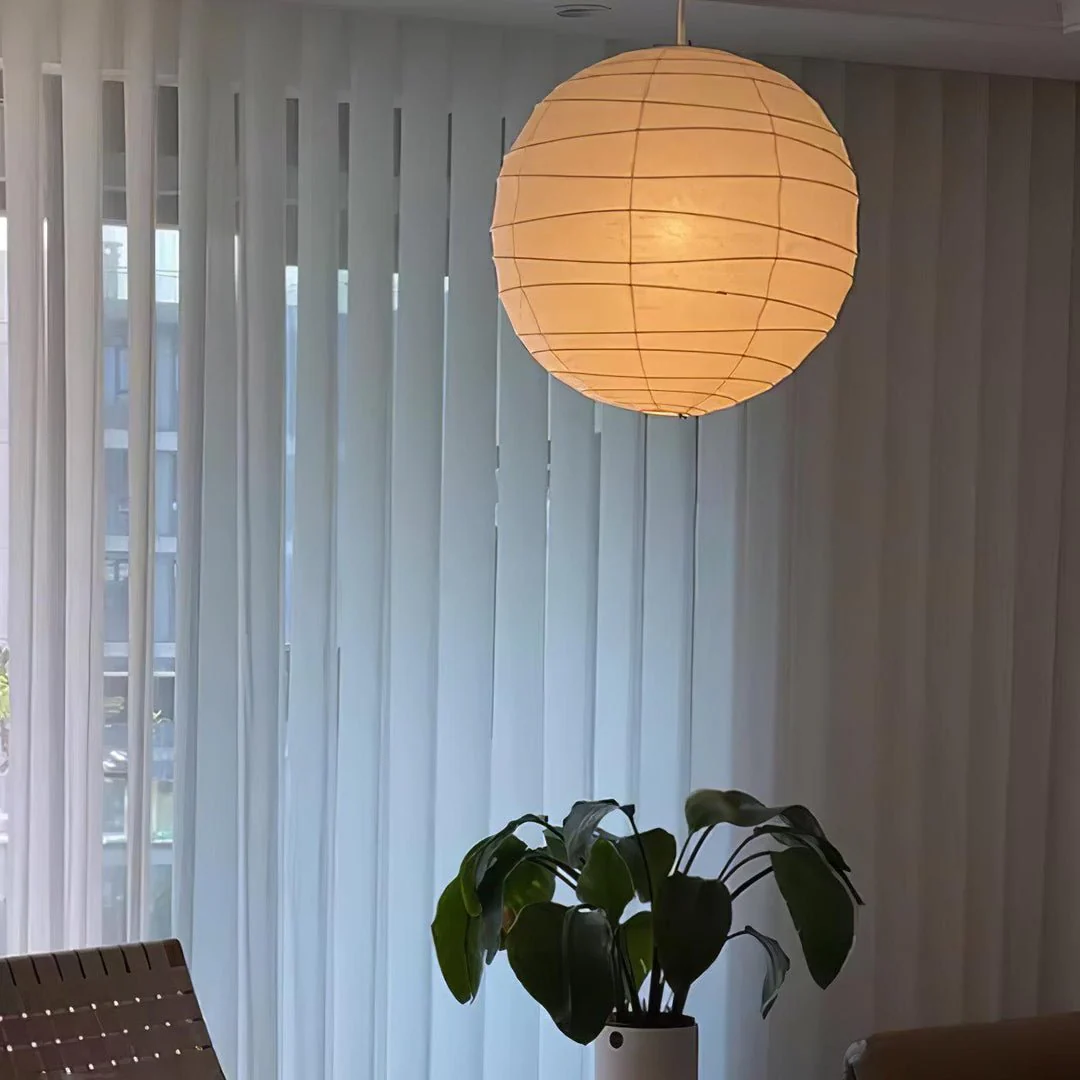 Подвесной светильник Washi Paper - 2 плафона ∅55см x 52см, белый