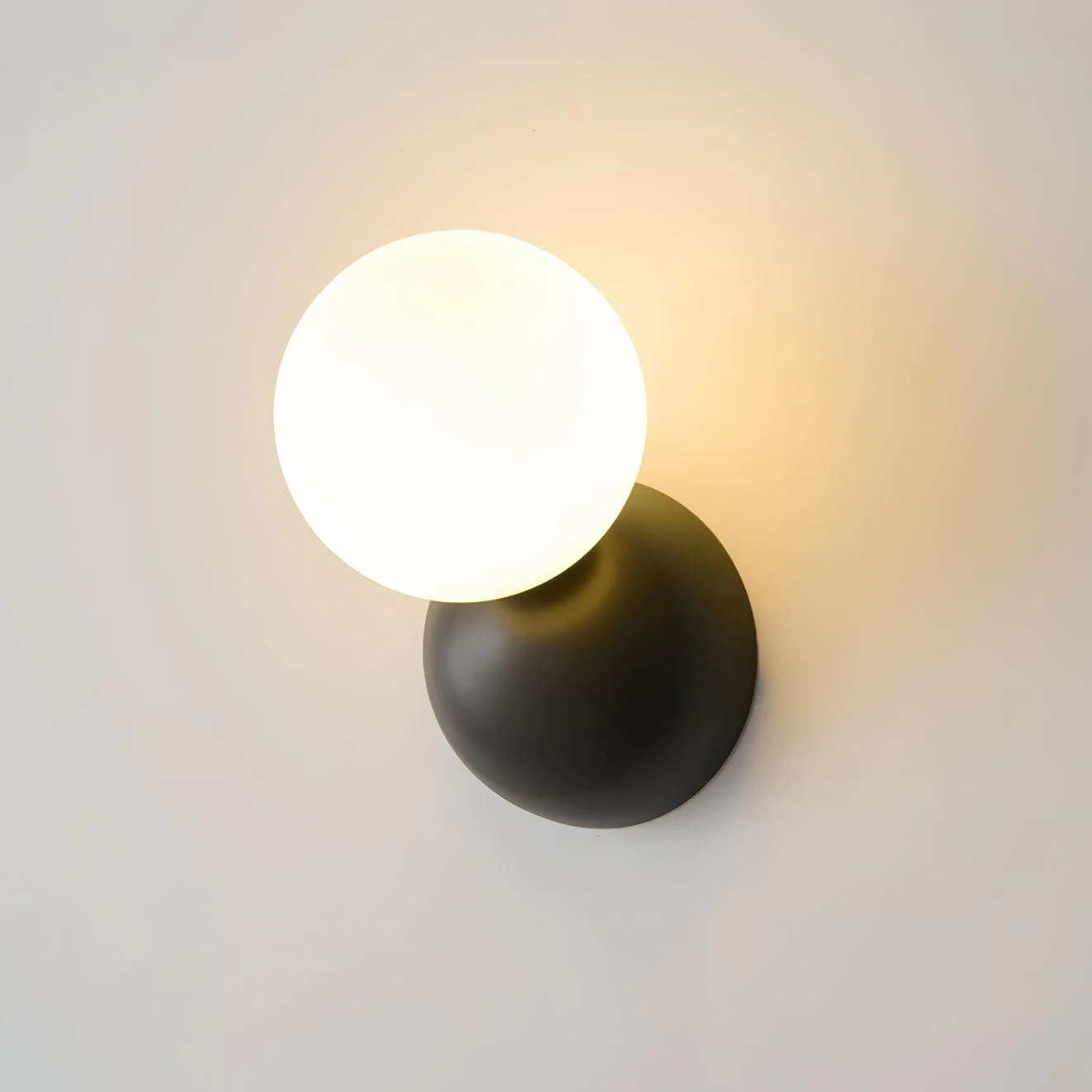 Single Globe Wall Light - Set of 2 / Brass & White
