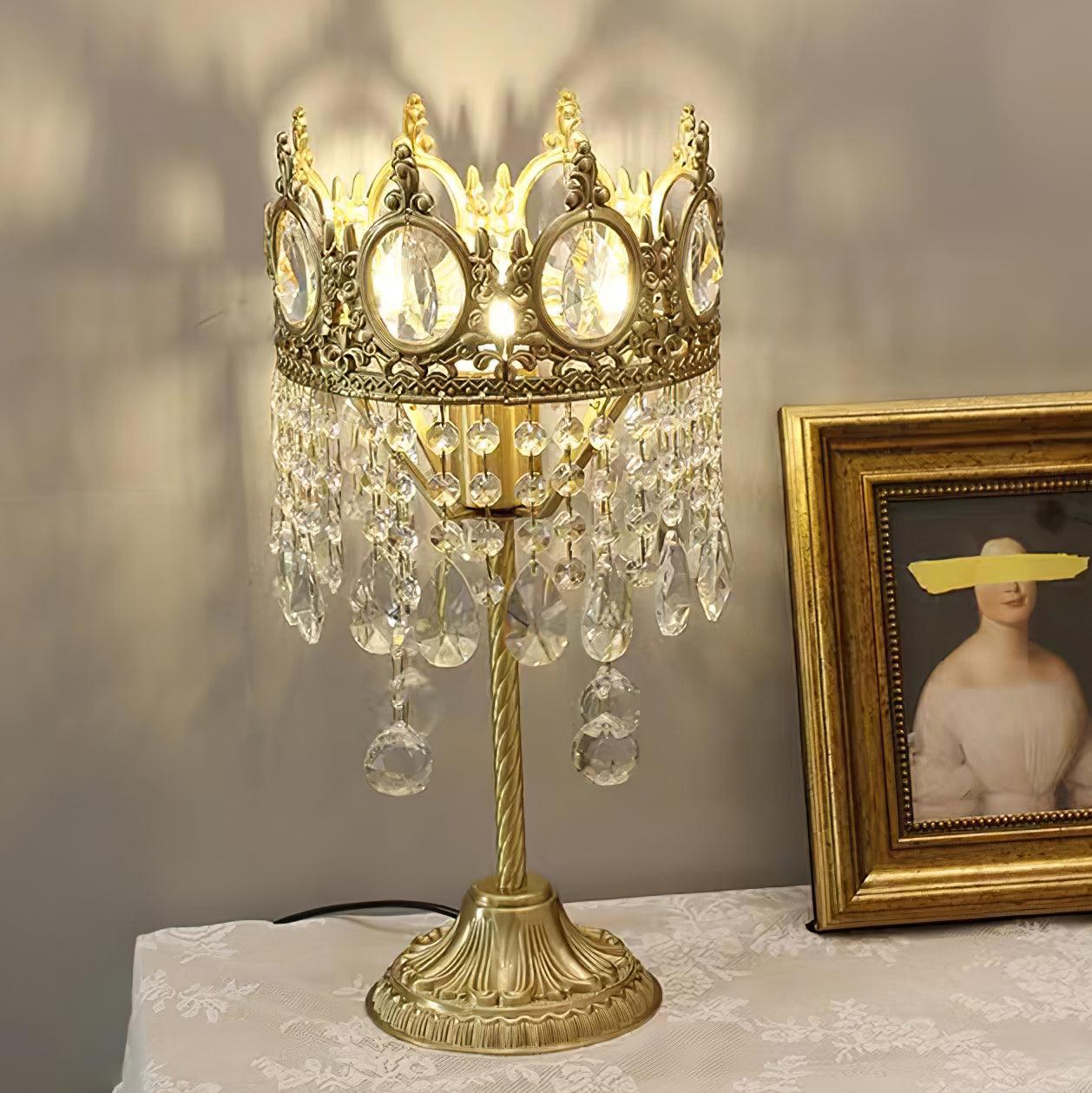 Настольный светильник Vintage Crystal - ∅20см x 45см, медное покрытие