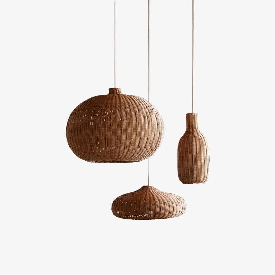 Подвесной светильник Vintage Rattan - ∅48см x 20см, коричневый