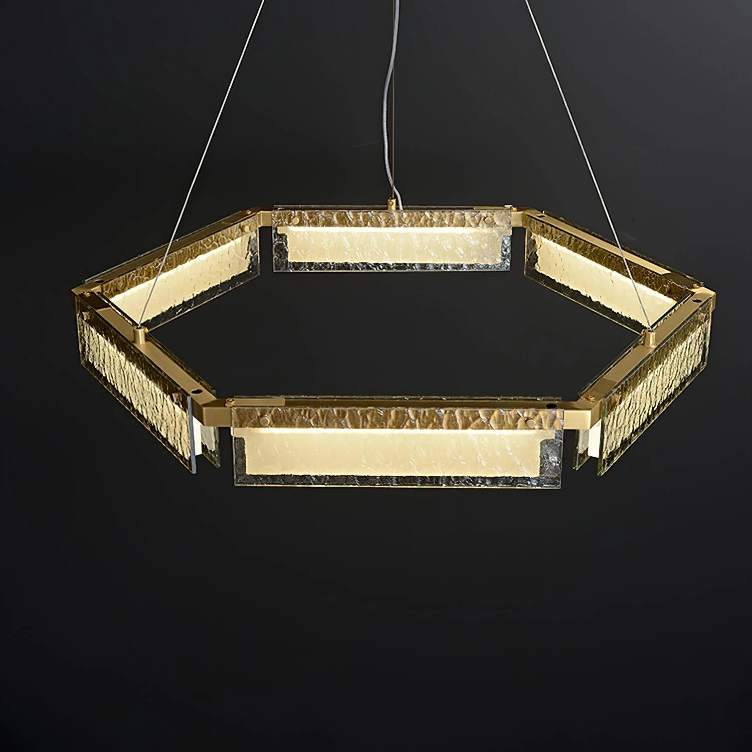 Люстра Asner LED - ∅70см x 10см, полированная латунь, холодный свет