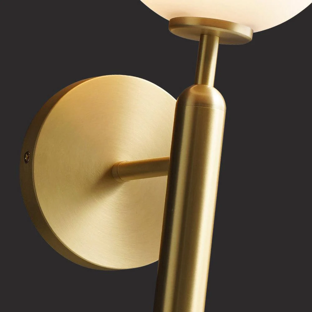 Nordica Wall Lamp - ∅ 5.9″ x H 13.4″ / Dia 15cm x H 34cm Set of 2 / Brass / White