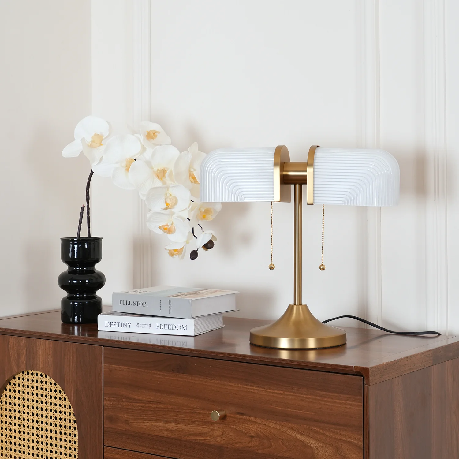 Настольный светильник Ashby - ∅38см x 20см, золотой, зеленый