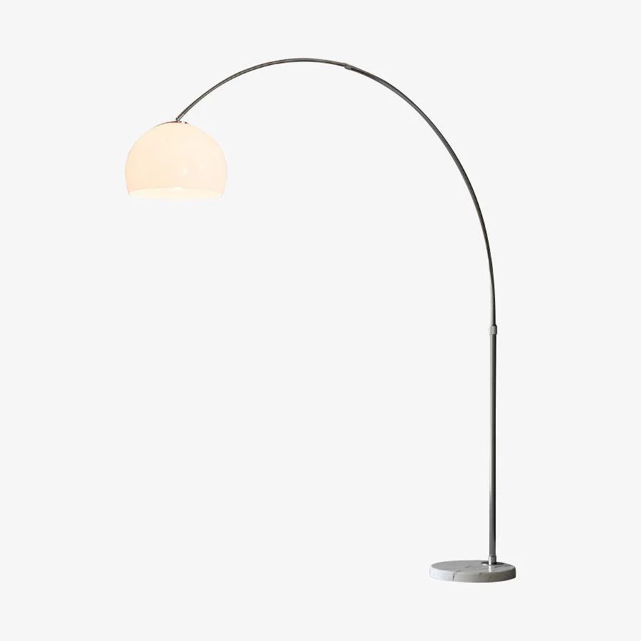 Торшер Sneedville Arched - 150см x 170см, нержавеющая сталь, сатинированный никель, белый