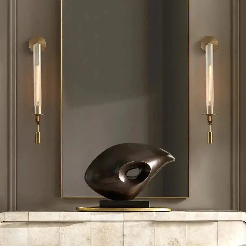 Настенный светильник French Classicism Plug-in - ∅12см x 71см, черный, прозрачное стекло