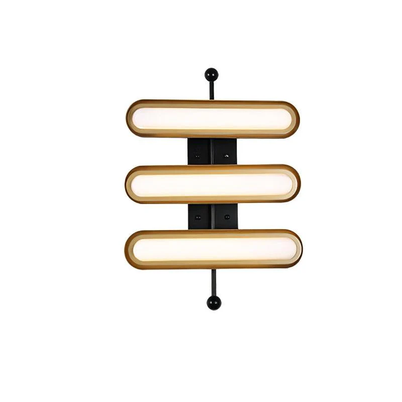 Capsule Wall Lamp - Set of 2 / Gold & Frosted white / Warm White