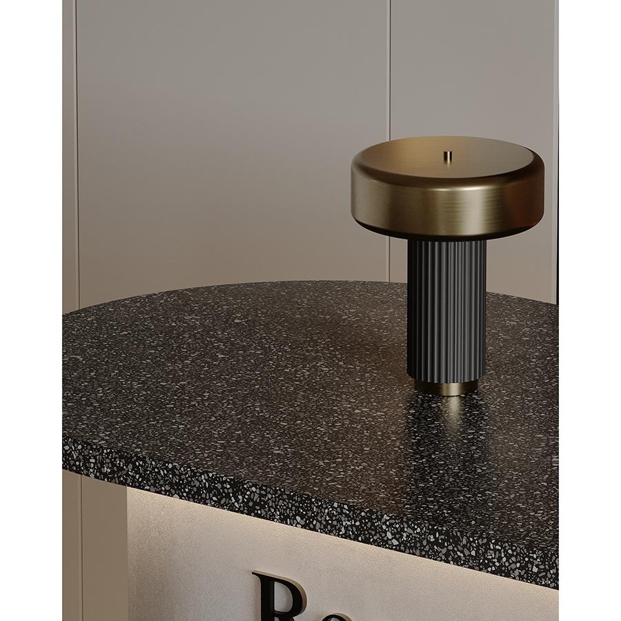 Лампа настольная Bergenson Bjorn Stone E27 5Вт черная/золотистая, BD-3103541