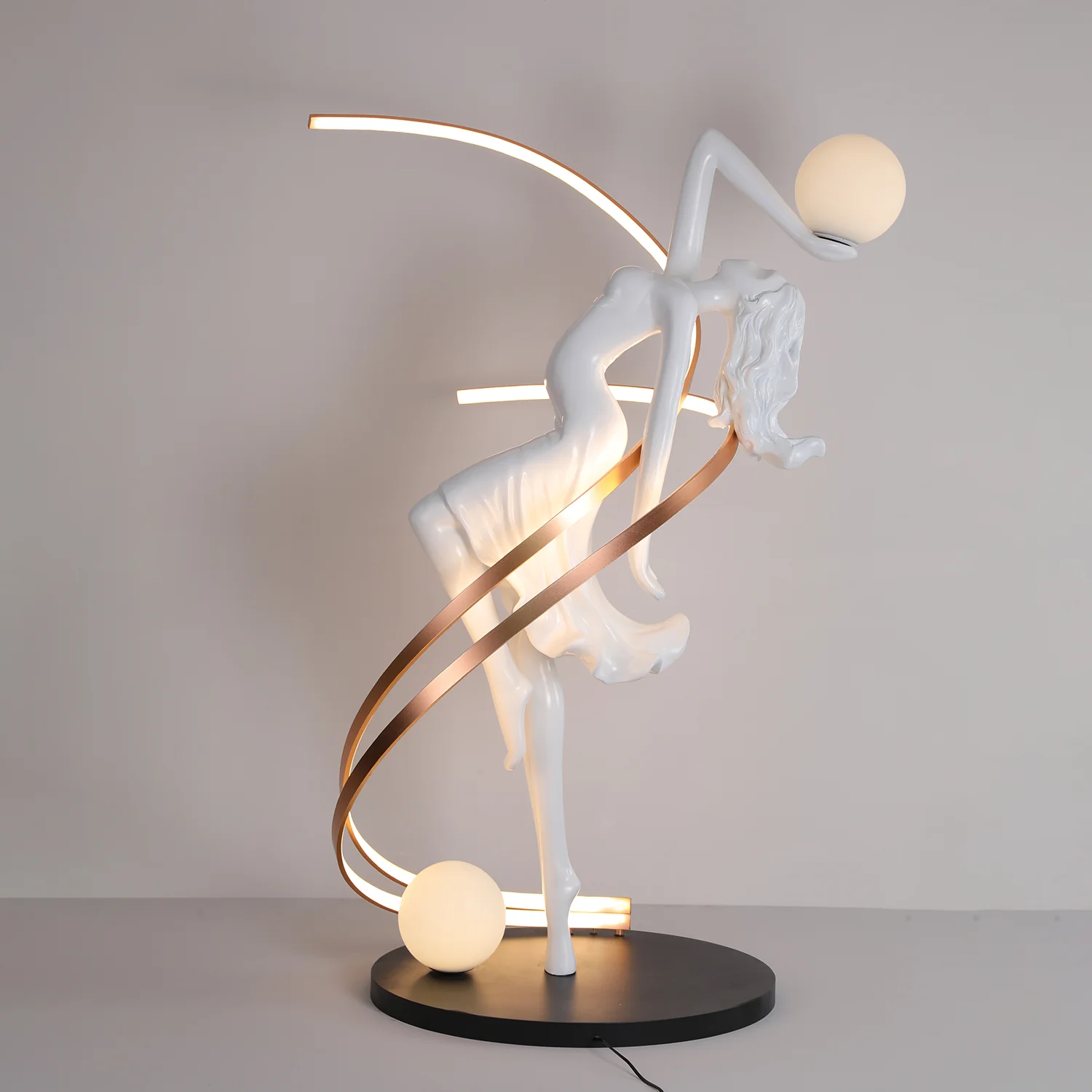 Торшер Misha Goddess Statue - ∅79см x 178см, розовый, диммер, пульт ДУ