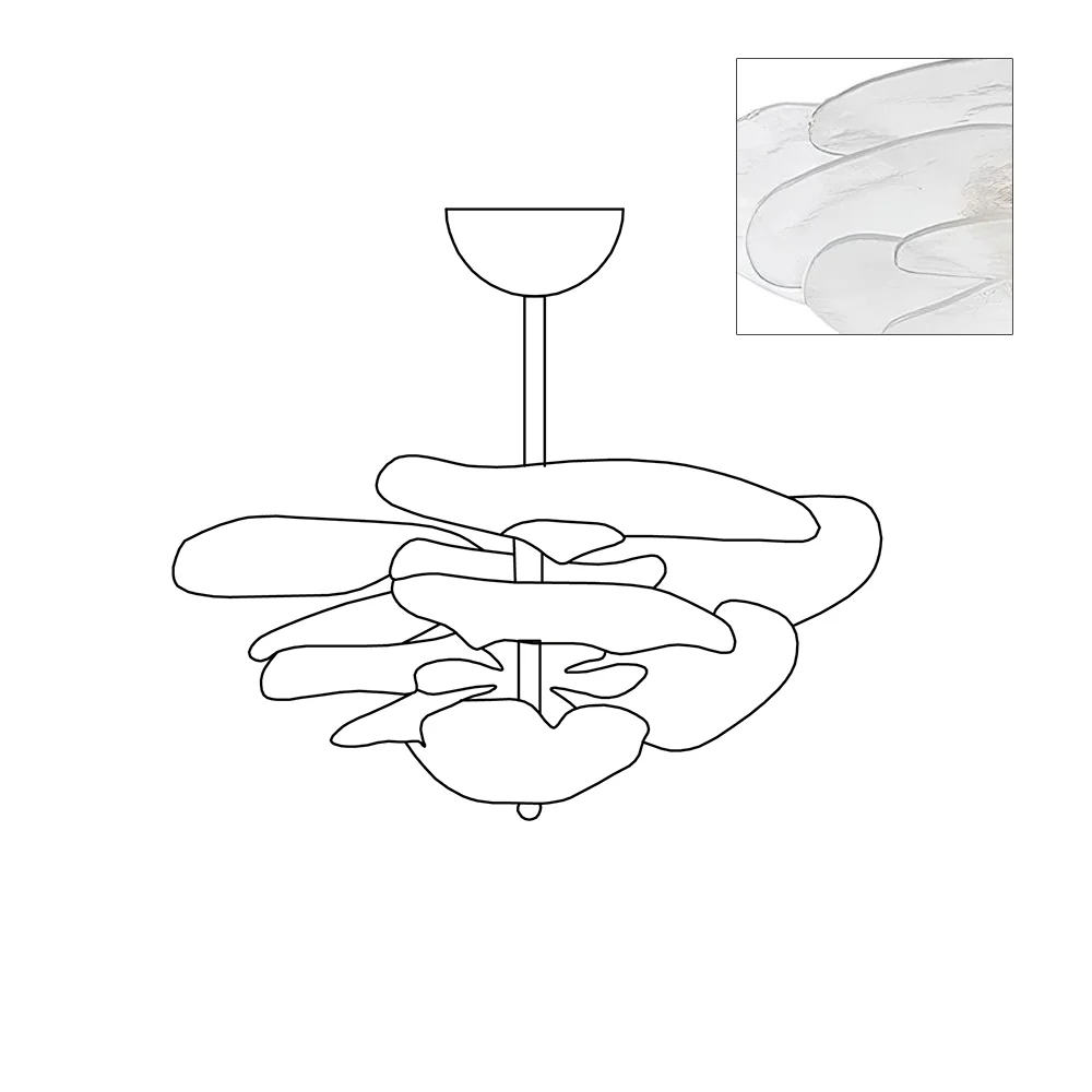 Люстра Petals Gold Murano - 4 яруса ∅67см x 29см, янтарь, золотой