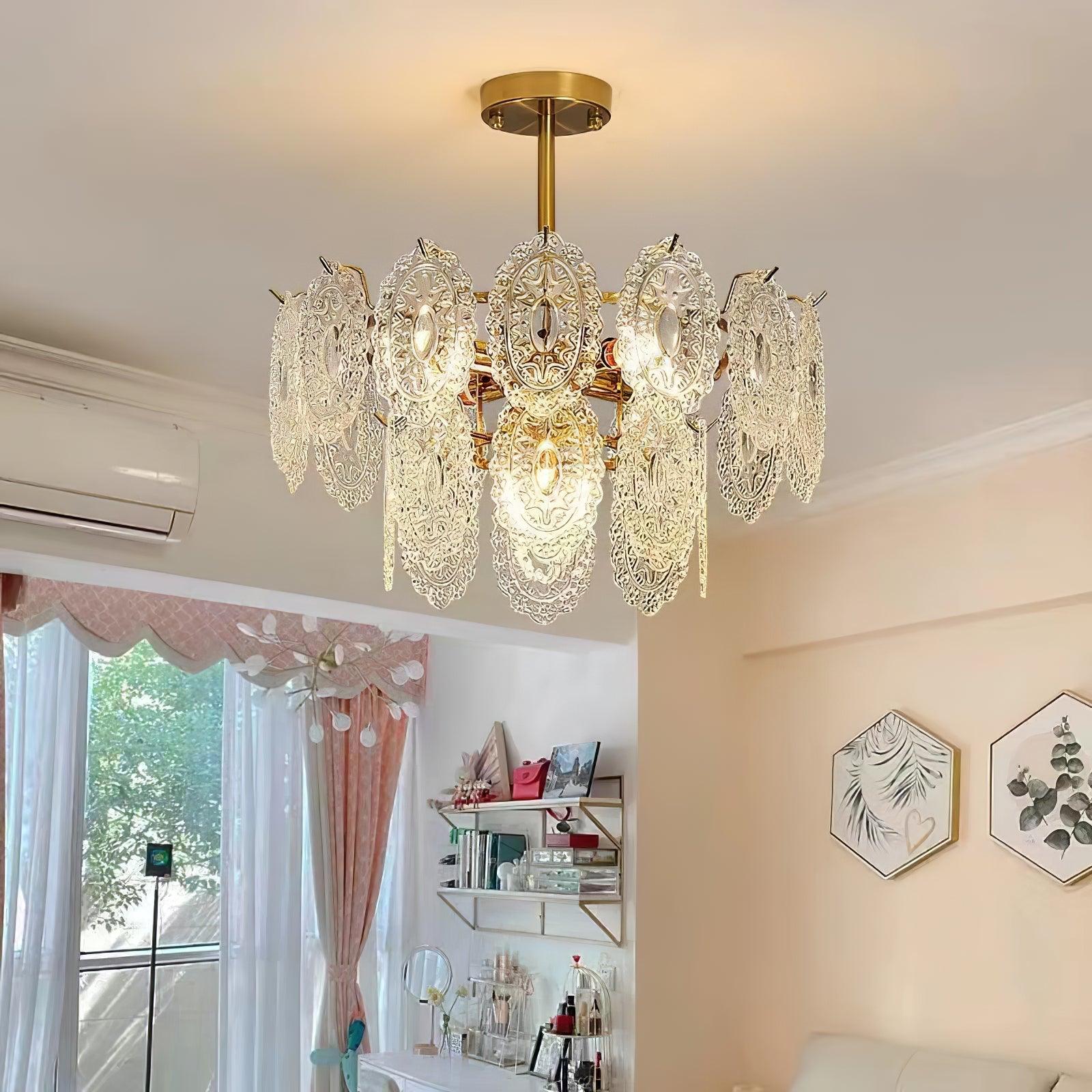 Люстра Wave Glass - ∅40см x 25см, золотой, прозрачный