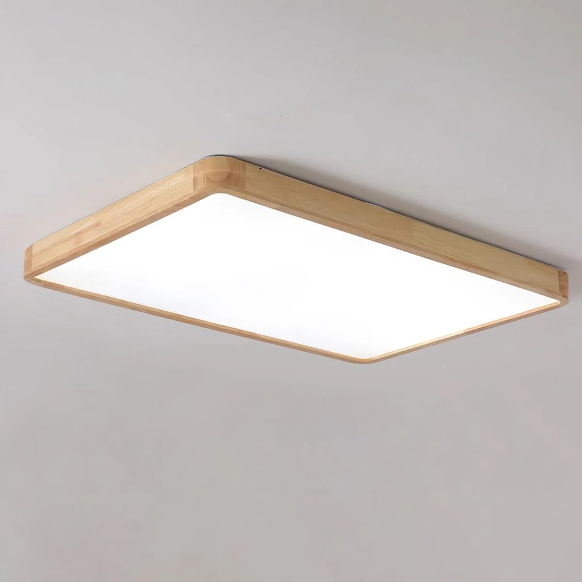 Потолочный светильник Wooden Geometric - ∅40см x 7см, дерево, теплый свет