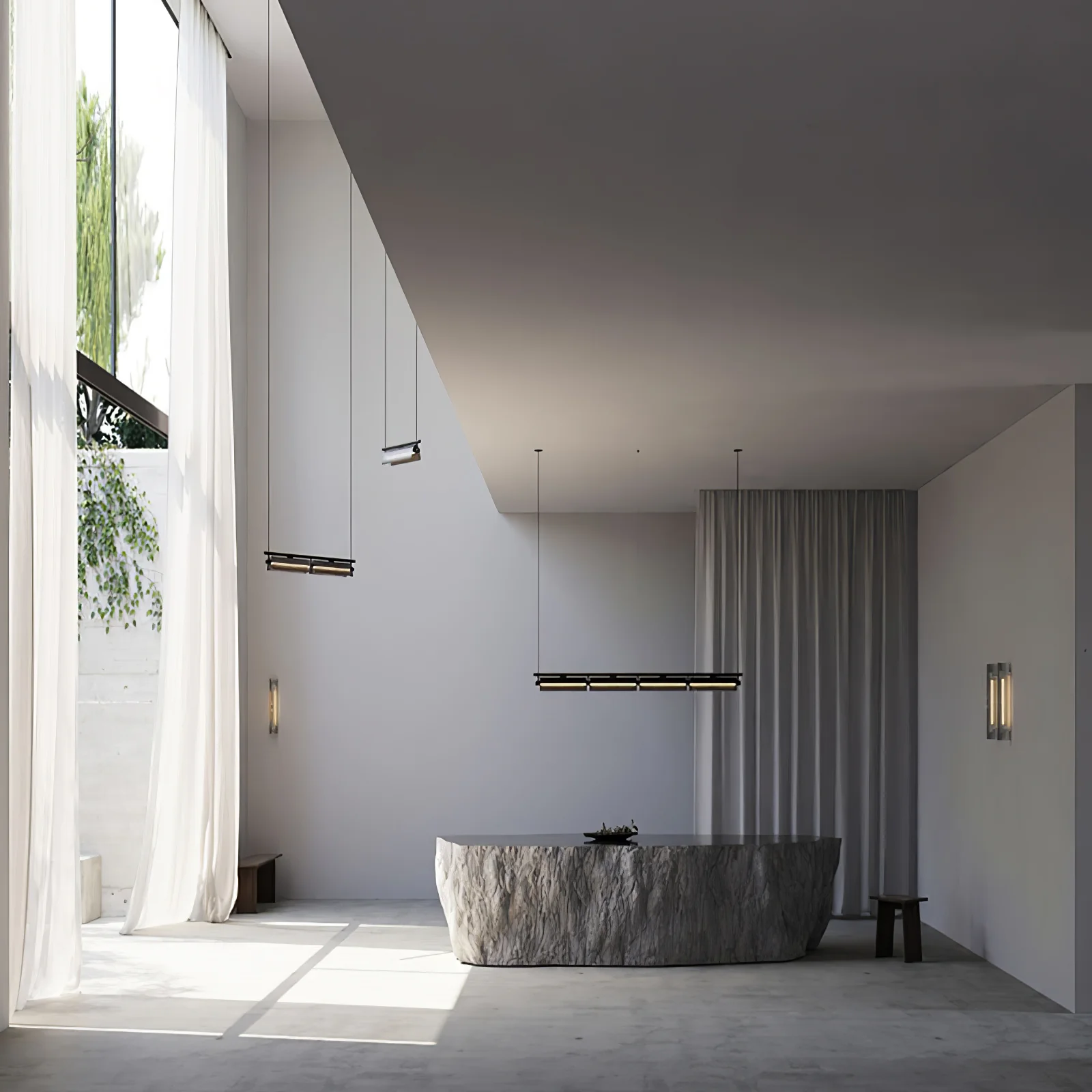 Люстра Axya Island - 116см x 12см x 9см, дымчато-серый, черный, 3000-6500К
