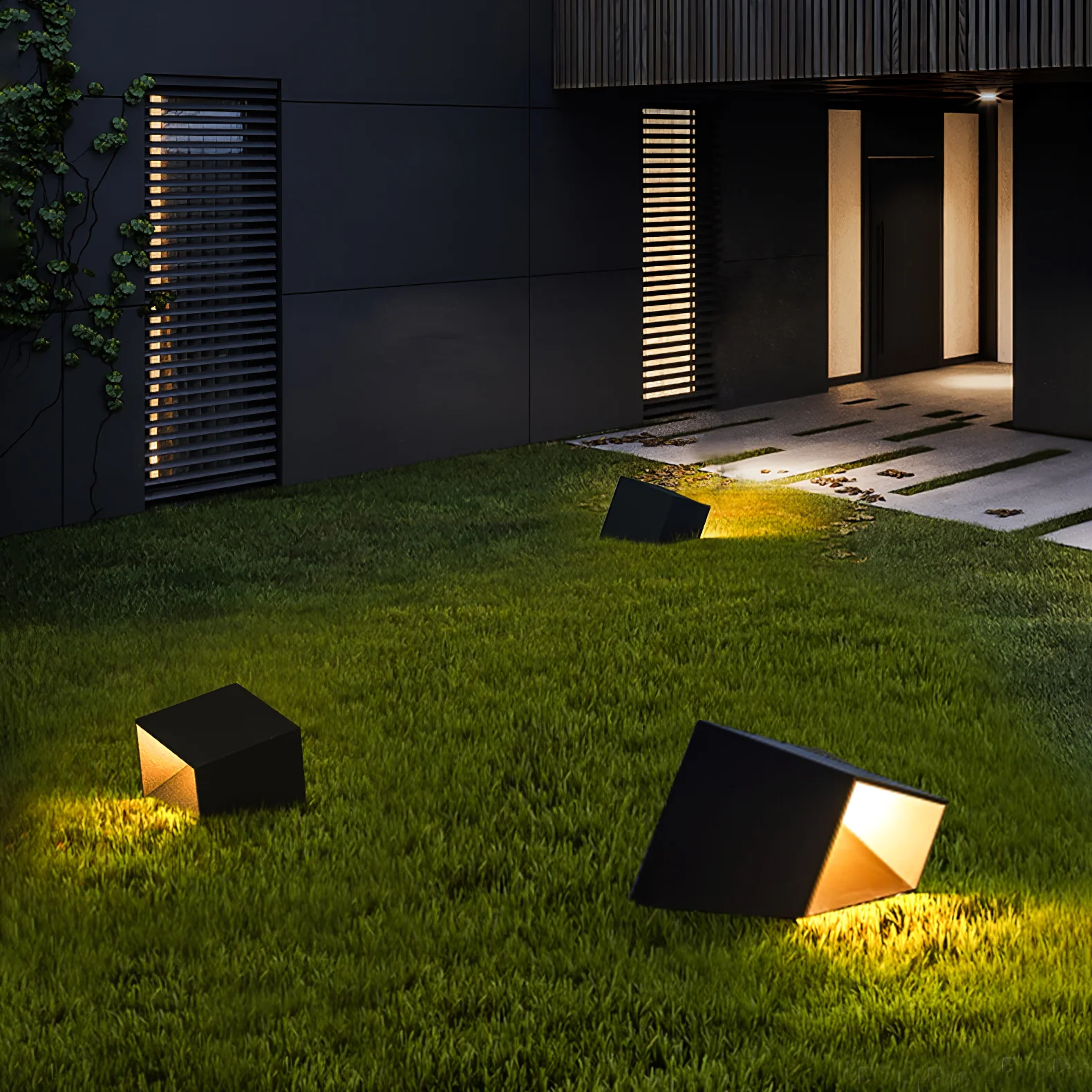 Уличный светильник Cube Garden - ∅31см x 22см, черный, теплый свет