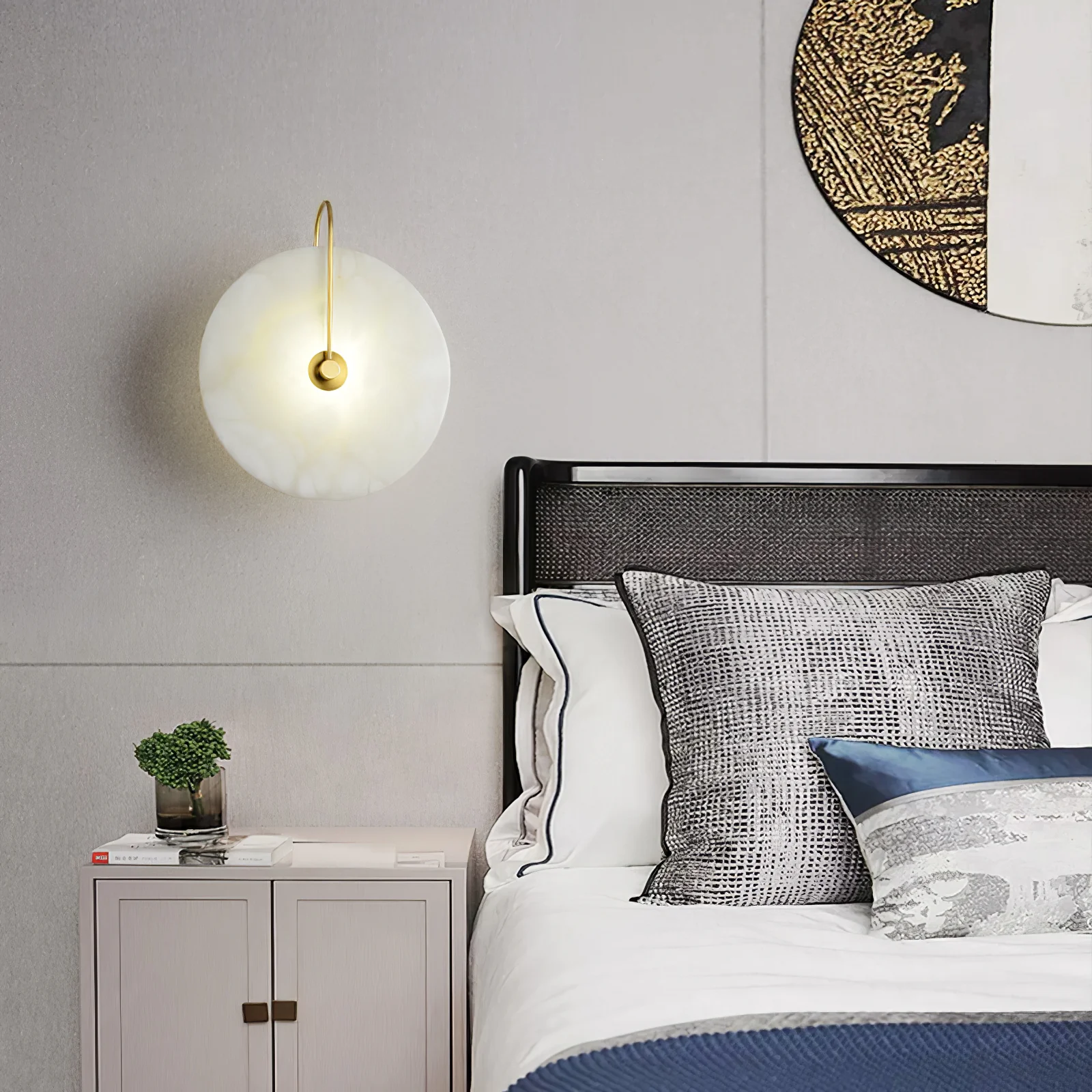Настенный светильник Alabaster LED - ∅20см, золотой, теплый свет