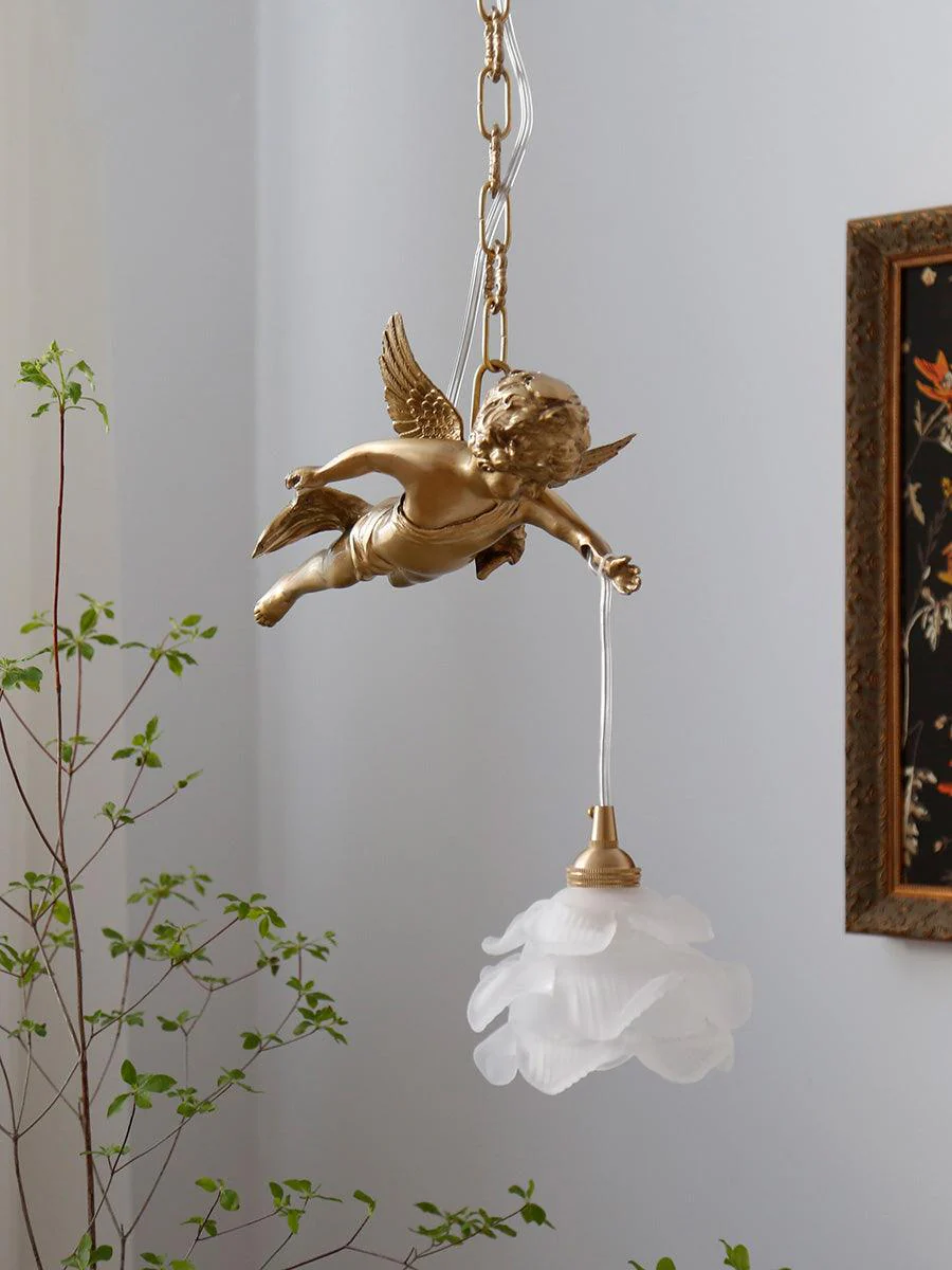 Подвесной светильник Vintage Angel - правый ∅16см х 34см, латунь