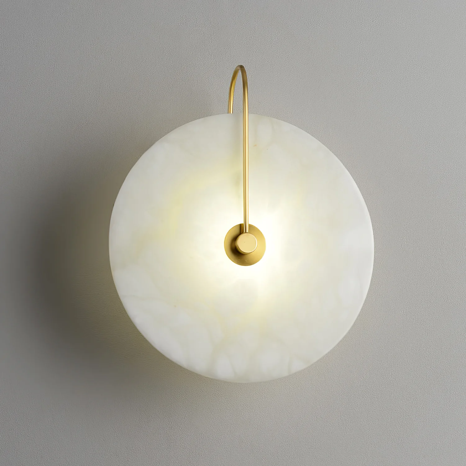 Настенный светильник Alabaster LED - ∅20см, золотой, теплый свет