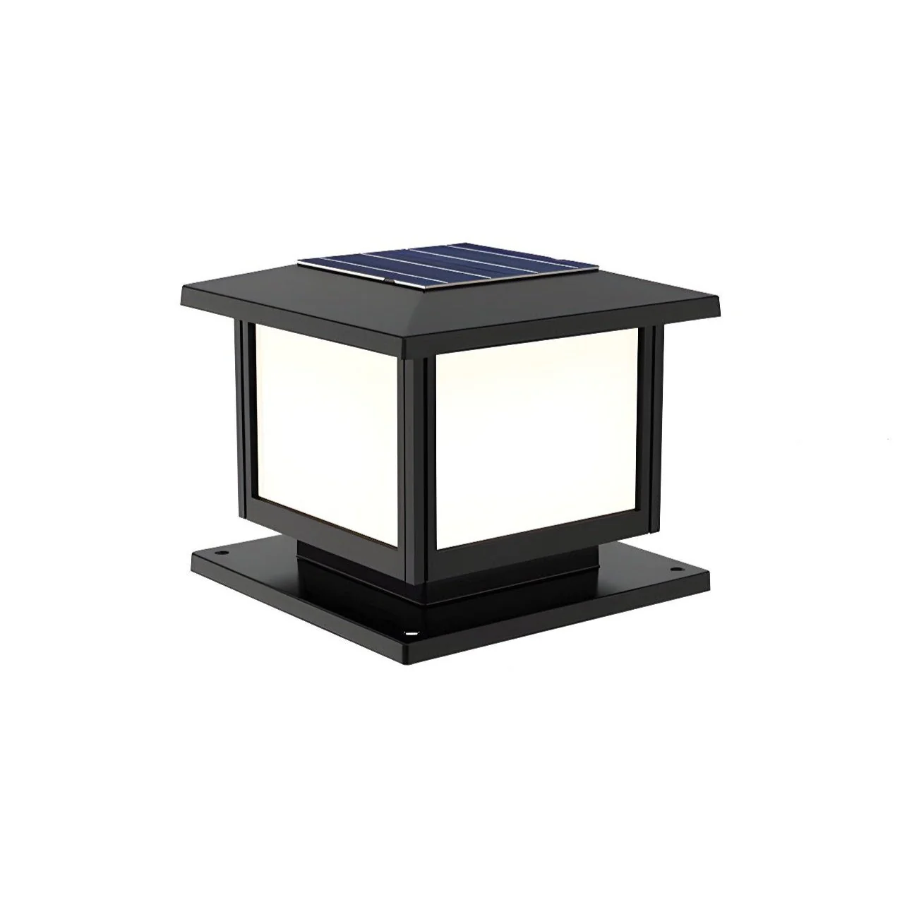 Настенный светильник Cassian Solar Post - 15см x 15см x 15см, черный, белый, теплый свет