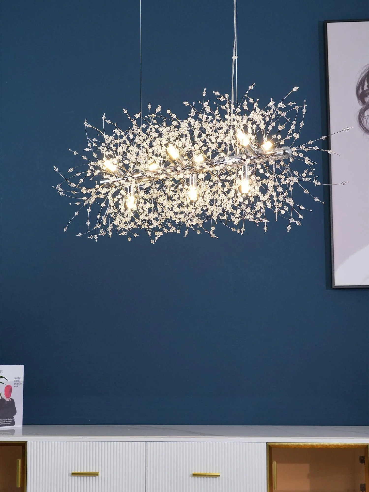 Люстра Crystal Dandelion - 12 плафонов ∅55см, хром