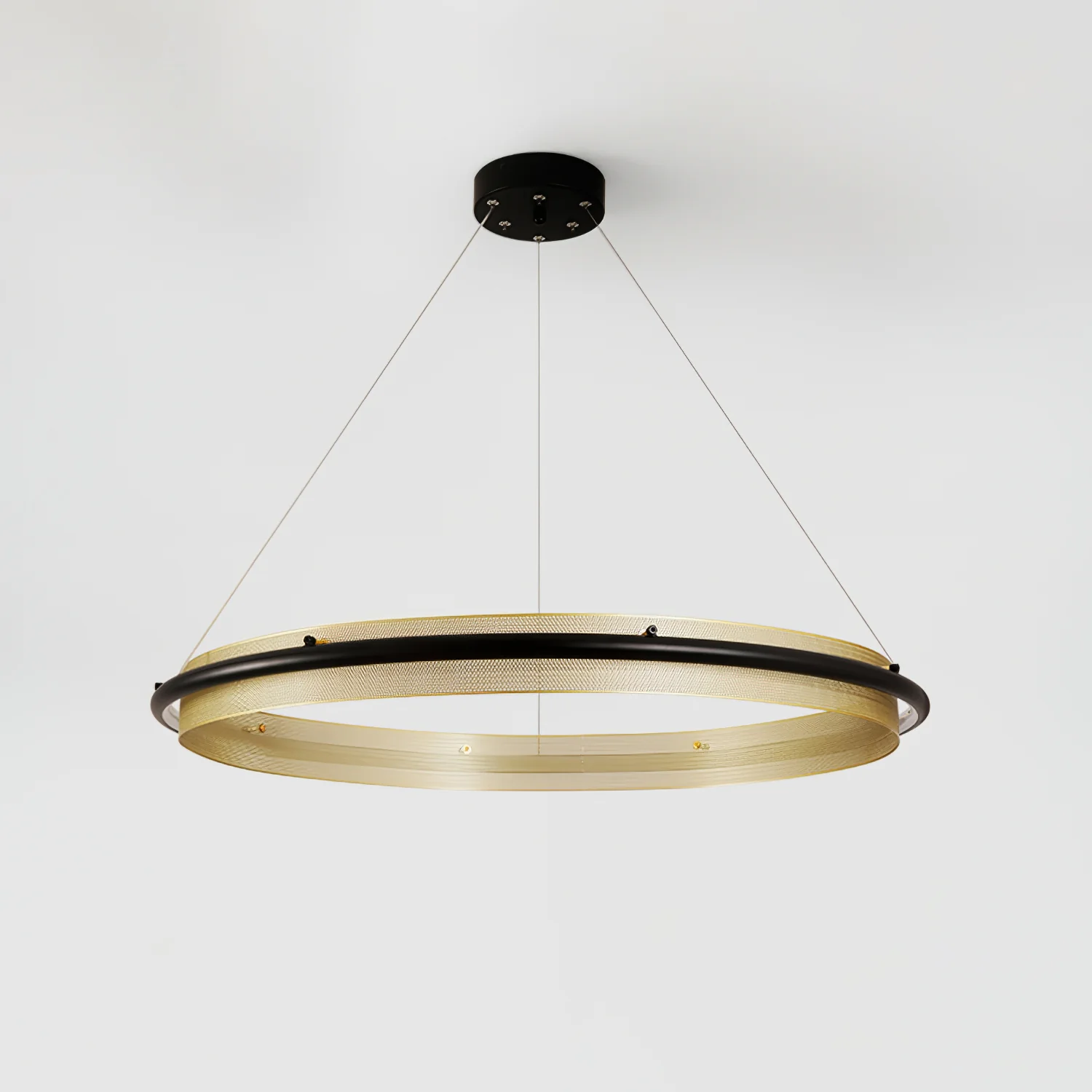 Люстра Acrylic LED Round - 3 яруса: ∅60см + ∅80см + ∅100см, черный, янтарь, теплый свет