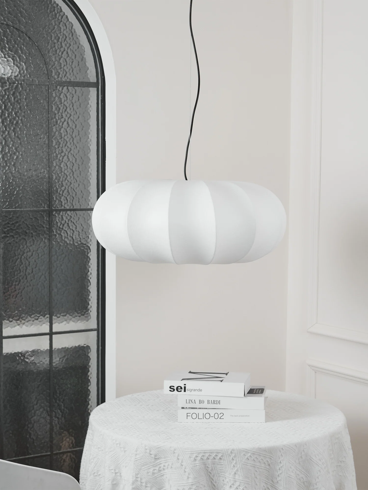 Подвесной светильник Oblate Silk - ∅60см x 25см, белый