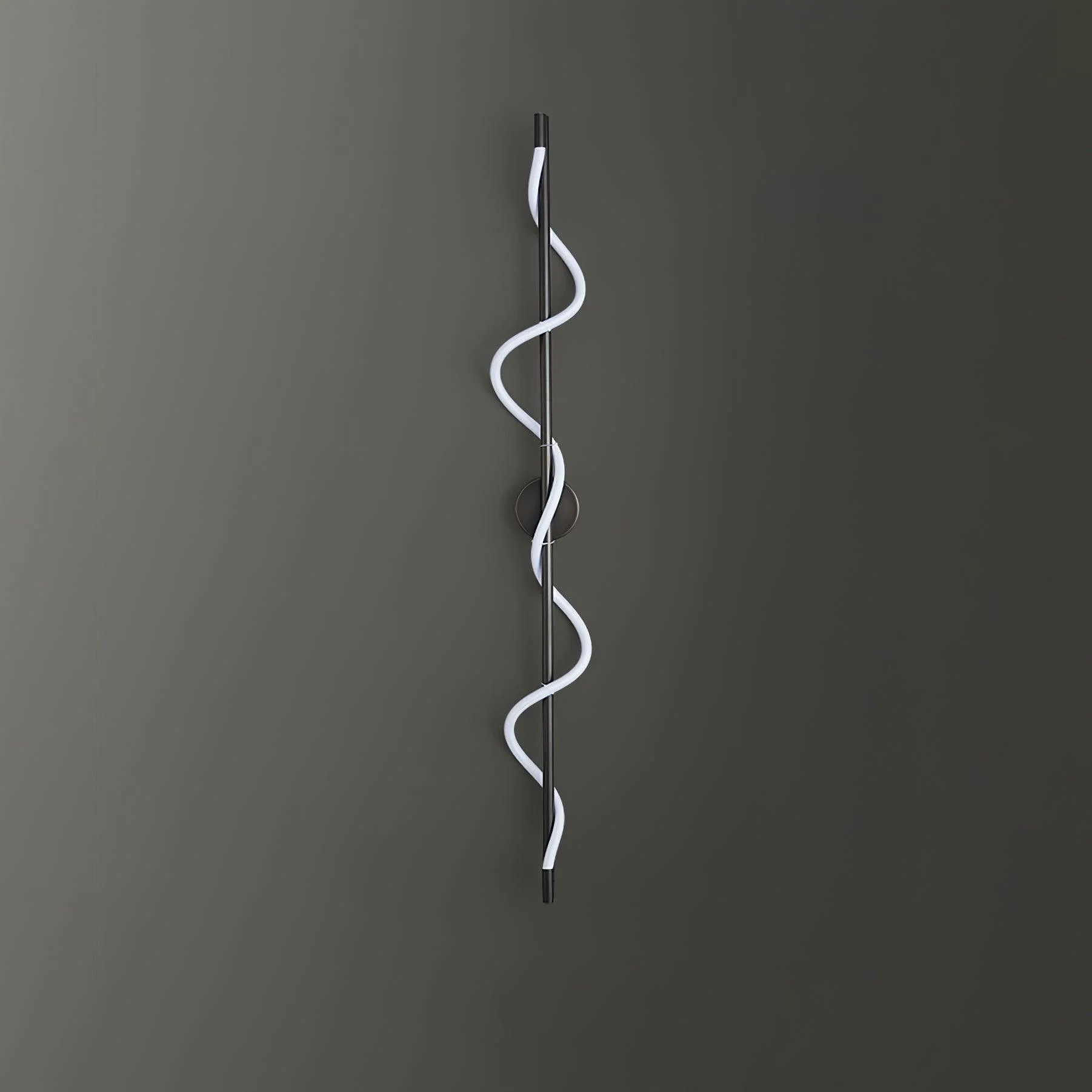 Flexible Linear Curve Wall Lamp - W 9.8″ x H 47.2″ / W 25cm x H 120cm Set of 2 / Black & White / Remote Control Dimmer