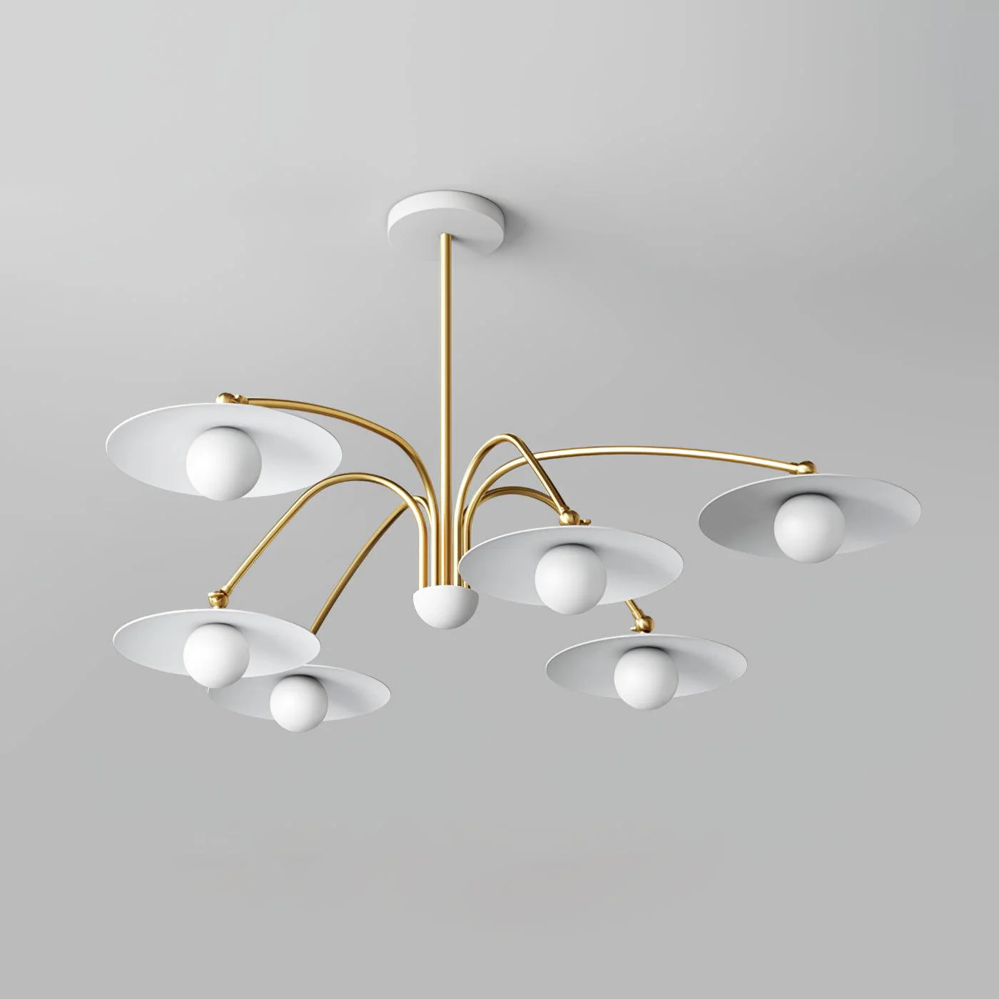Люстра Champignon - 6 плафонов ∅110см x 28см, золотой, белый