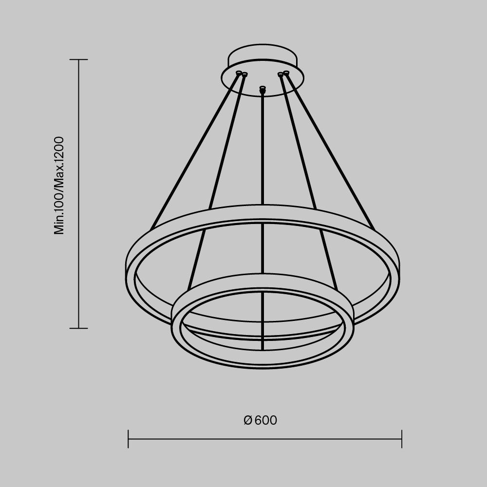 Подвесной светильник Maytoni Rim 220-240V 57W IP20 3000-4000K MOD058PL-L55BK