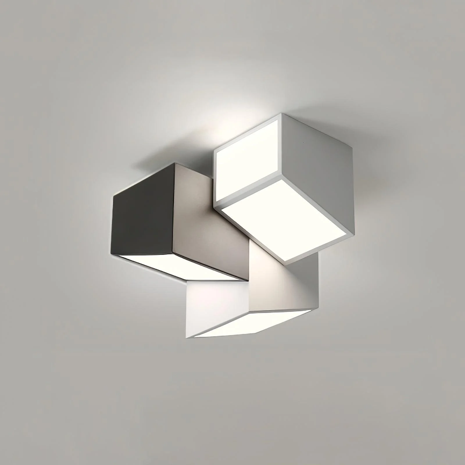 Потолочный светильник Geometric Collection - модель C, ∅30см x 25см, белый, черный, теплый свет