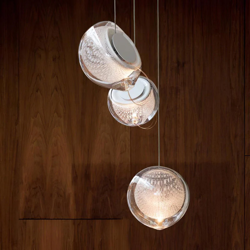 Подвесной светильник Mesh Glass - 5 подвесов ∅15см x 150см, холодный свет