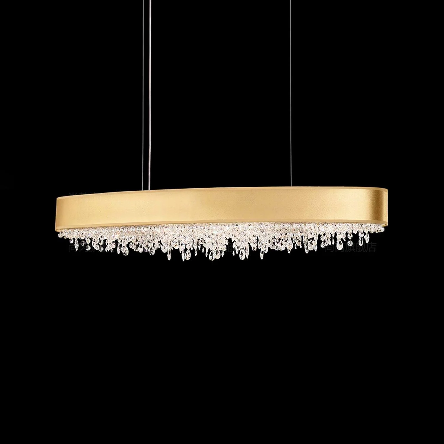 Подвесной светильник Marilyn Modern Crystal - 100см x 13см x 26см, розовое золото, прозрачный кристалл