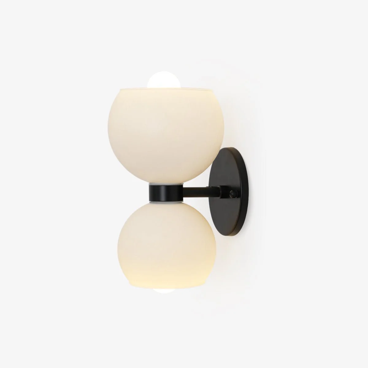 Round Pearl Sconce - Set of 2 / Brass / Smoke grey