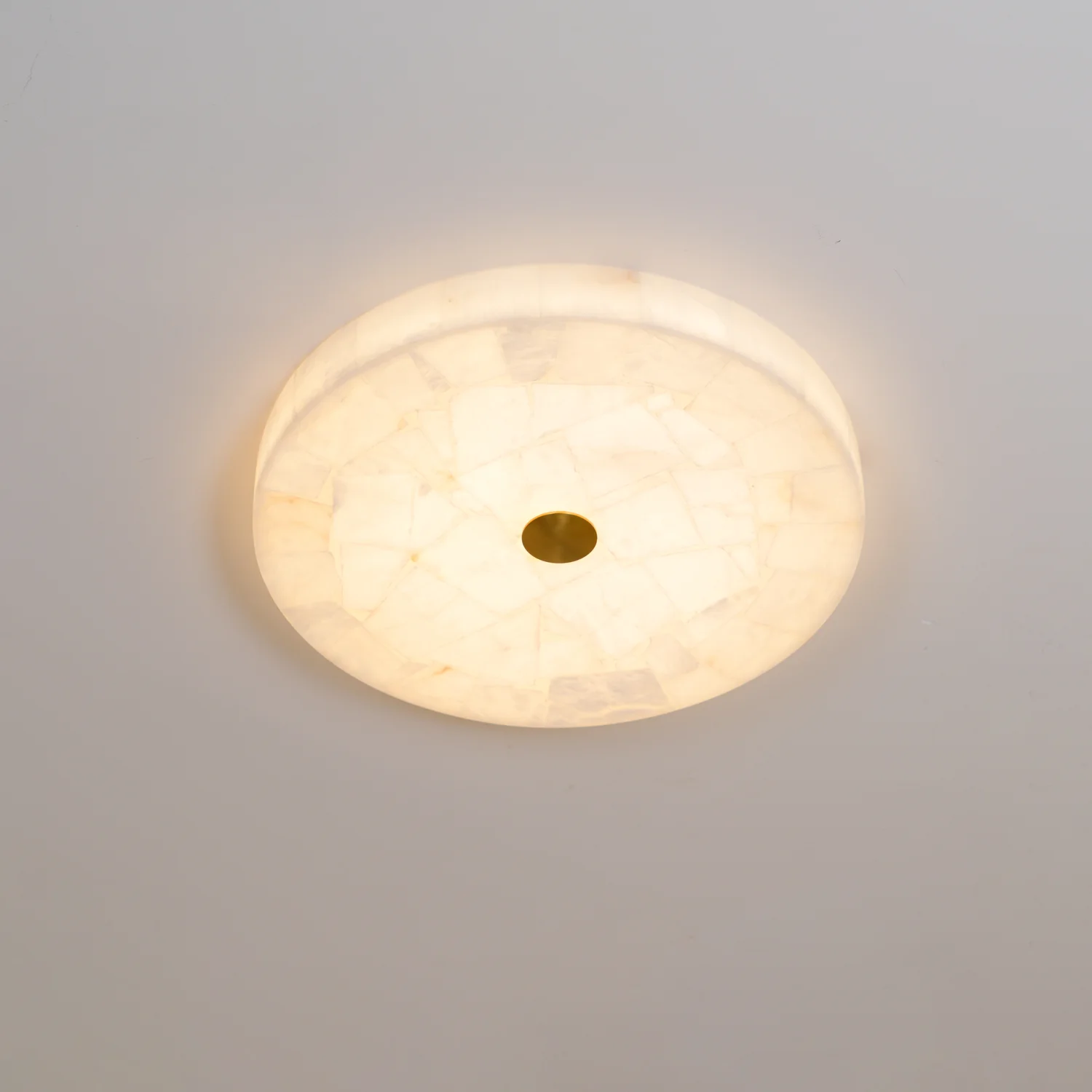 Потолочный светильник Round Alabaster - ∅60см x 5см, белый, золотой, холодный свет