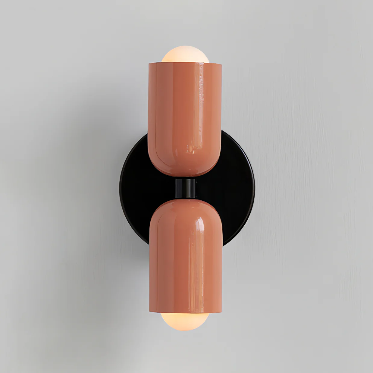 Couleur Double Wall Lamp - W 4.7″ x H 9.8″ / W 12cm x H 25cm / Beige & Red / Set of 2