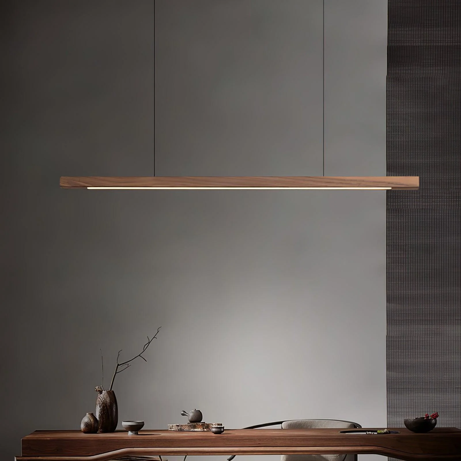 Подвесной светильник Linear Wooden - 150см x 150см, дерево, теплый свет, 29W