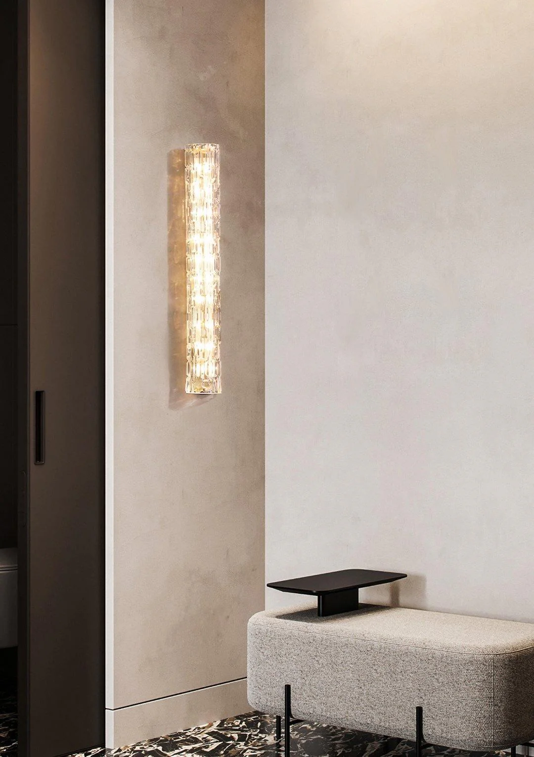 Fine Art Sconce - Dia 9cm x H 45cm Set of 2 / Gold / Warm Light
